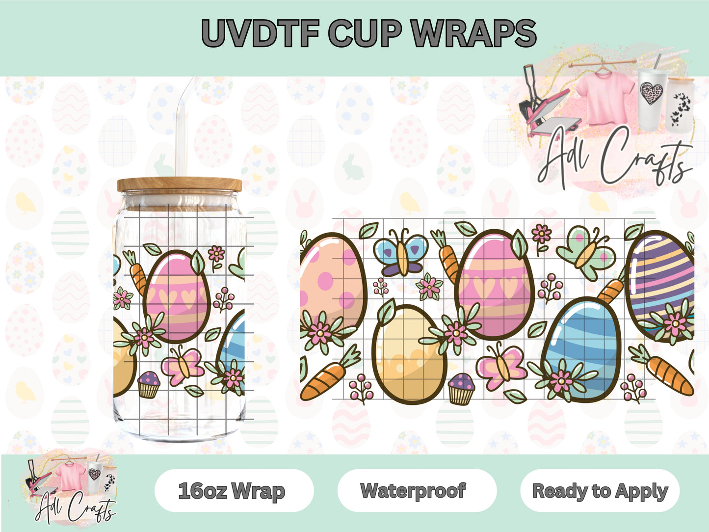 Eggs Easter UVDTF Cup Wrap
