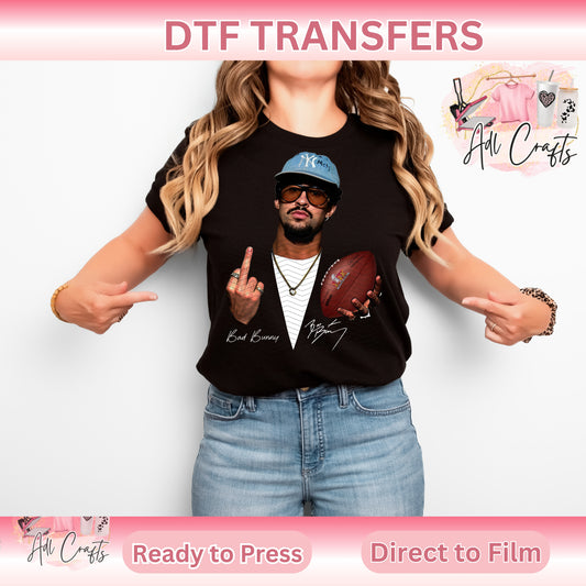 DTF Transfers Bad Bunny Football