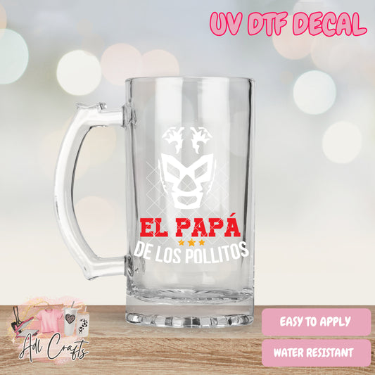 El papa de los pollitos Father's Day Uv Dtf Decal