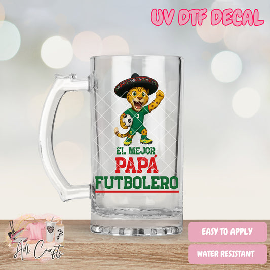 El mejor papa futbolero Father's Day Uv Dtf Decal