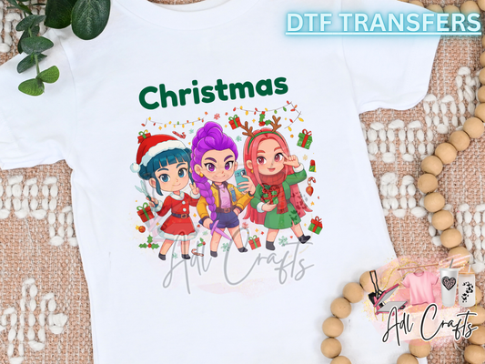K-pop Xmas Christmas DTF Transfer