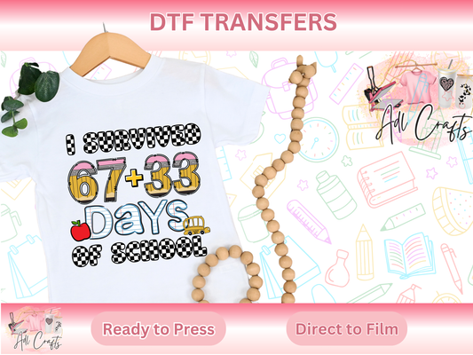 67  100 Days of School DTF Transfer