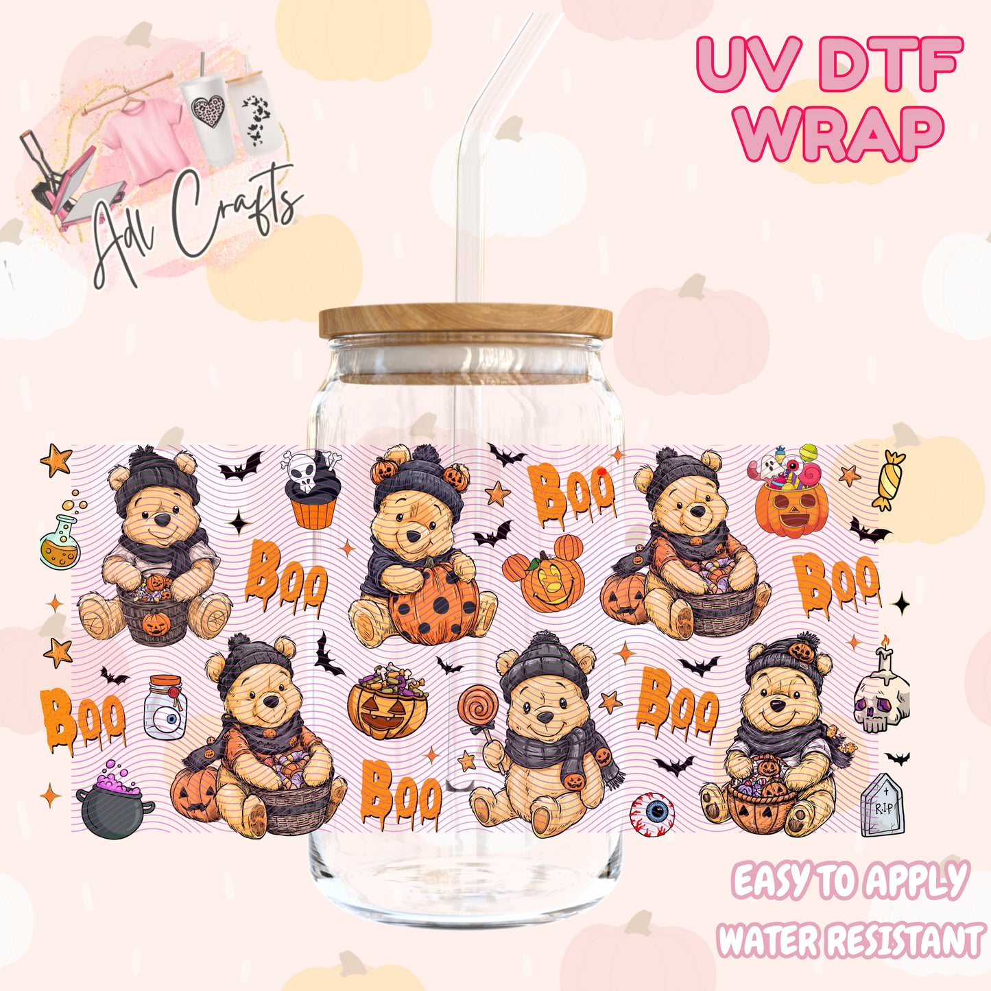 Cute spooky bear  Halloween Cup wrap