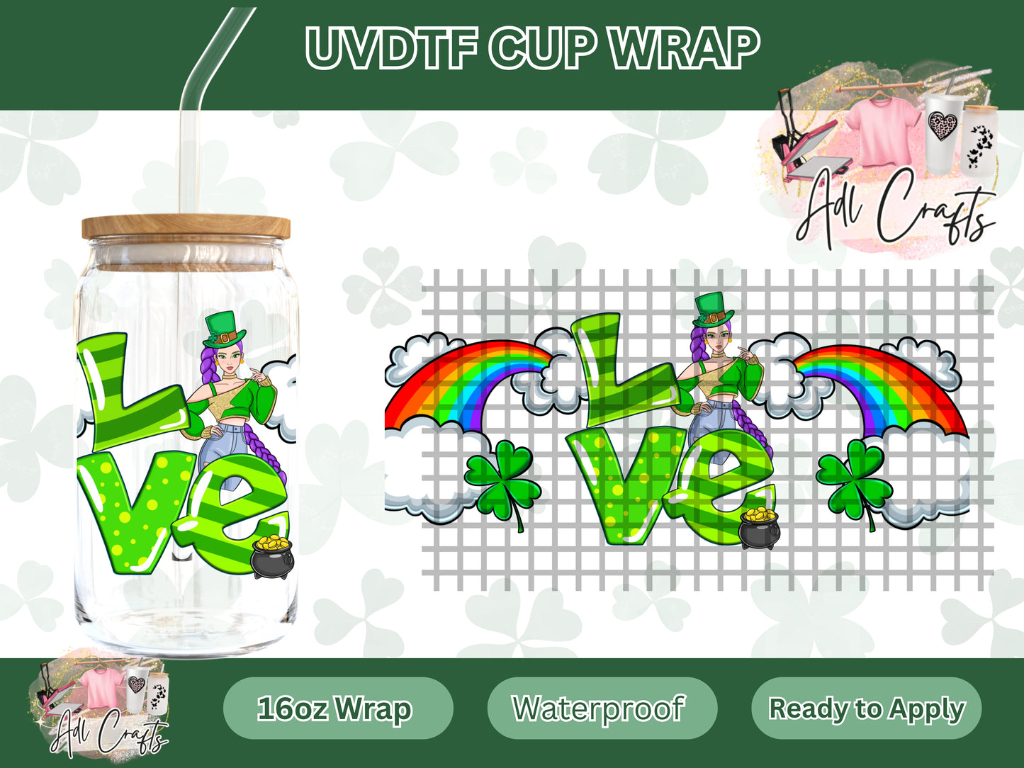 Rumi Love demon hunter girls  St. Patrick’s UVDTF WRAPS