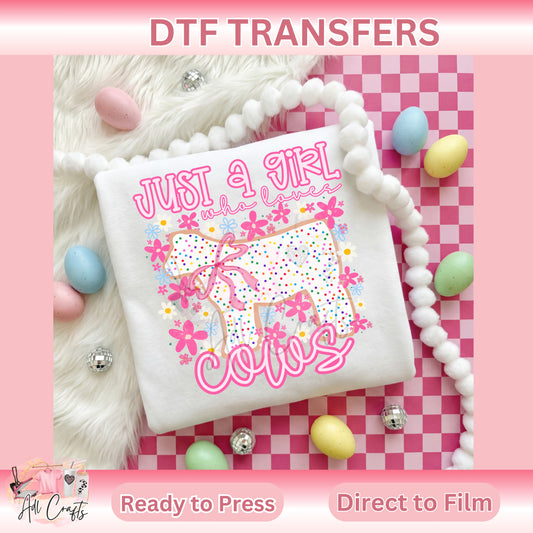 Cow girl Easter DTF Transfer