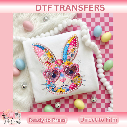 Pearls Bunny Easter DTF Transfer