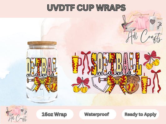 Uvdtf Softball mama Cup wraps
