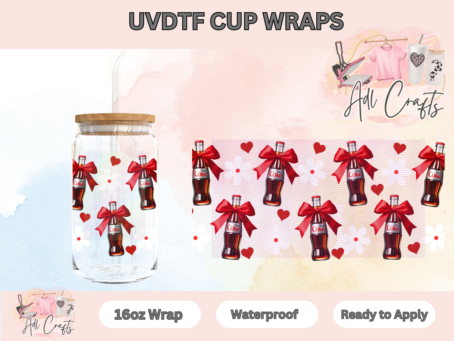 Diet soda coquette red UVDTF WRAPS