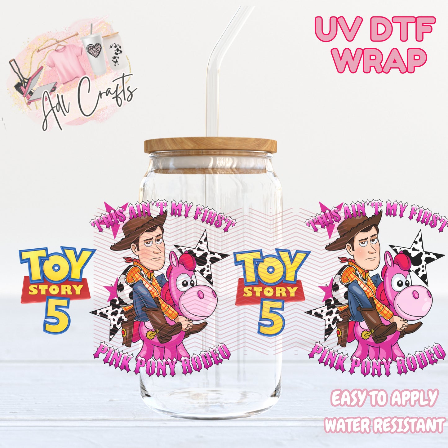 TS5 Pink pony rodeo UVDTF WRAPS Ready to apply
