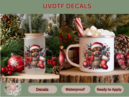 Bow Highland Uv Dtf Decal Christmas