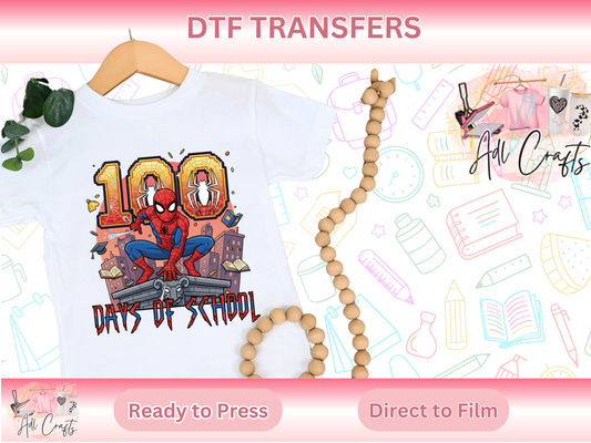 Spider-Man 100 Days of school DTF Transfer