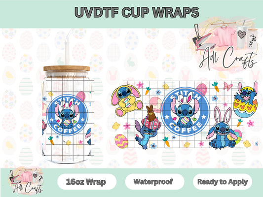 Blue Alien Easter UVDTF Cup Wrap