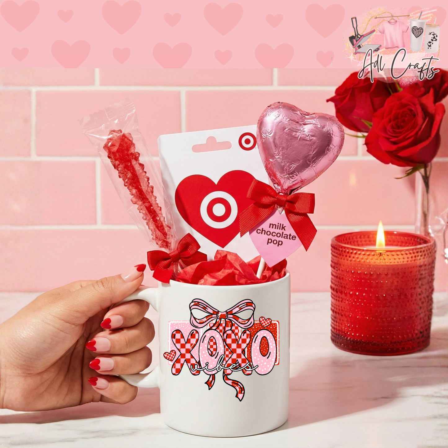 Xoxo retro Valentines Uv Dtf Decal