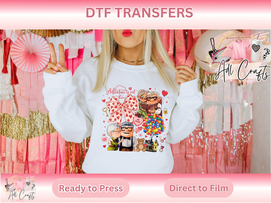 Up couple Valentines DTF Transfer