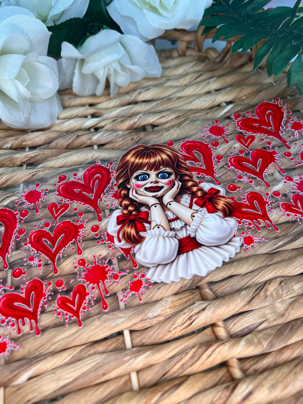 Creepy doll Halloween Cup wrap