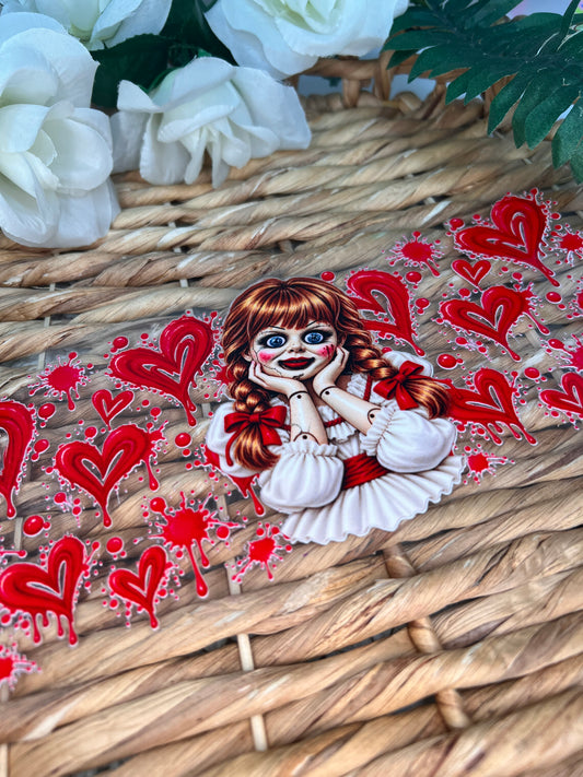 Creepy doll Halloween Cup wrap