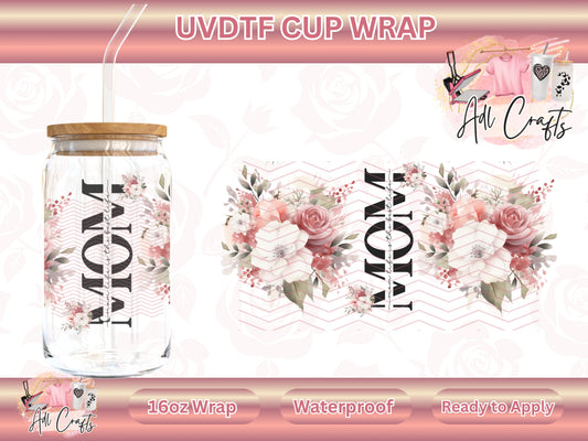 Pink white Mother's Day UVDTF WRAPS