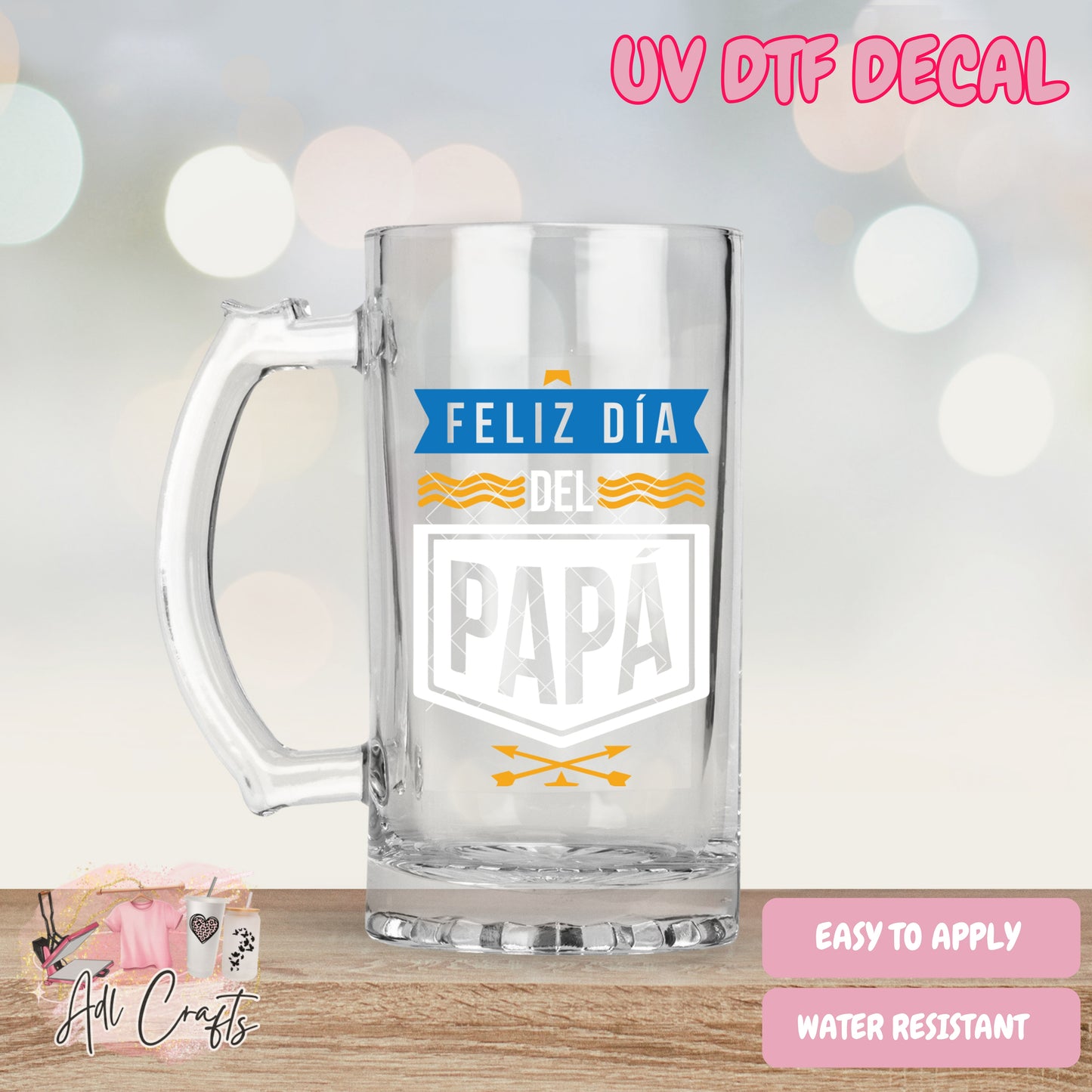 Feliz dia del papa Father's Day Uv Dtf Decal