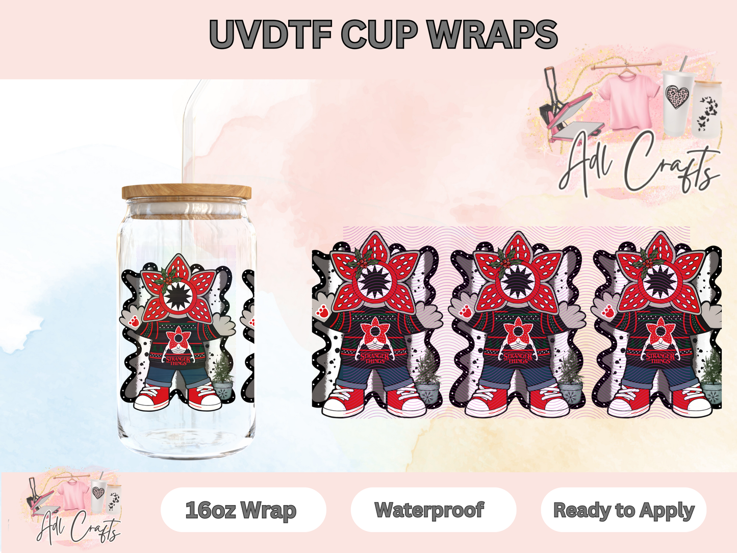 Stranger Flower Bear UVDTF WRAPS