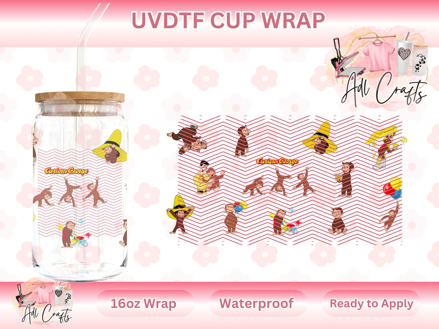 Monkey George Kids UVDTF WRAPS