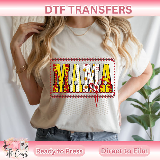 Mama Softball  SPORTS DTF TRANSFERS