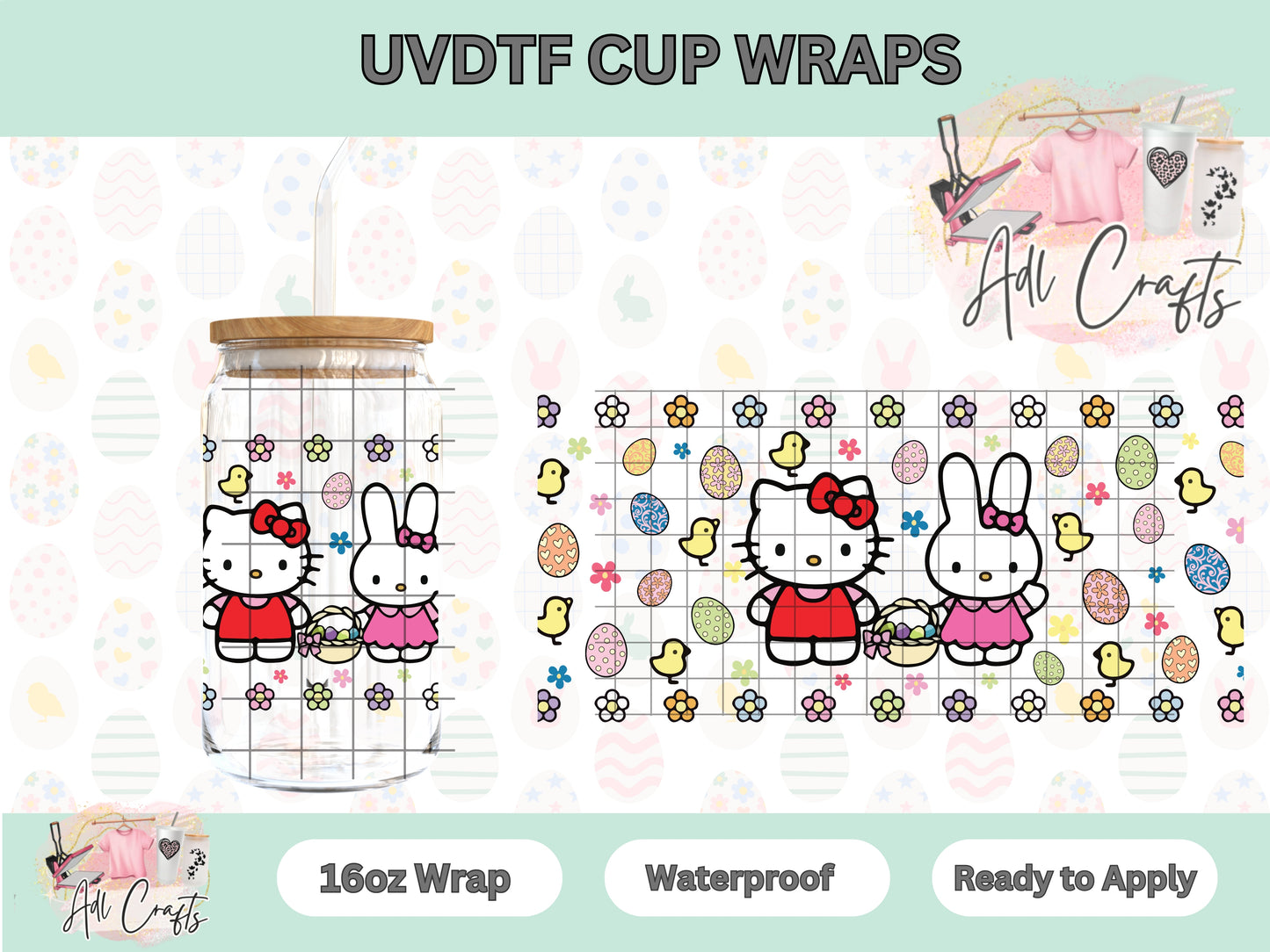 Kitty and Friend Easter UVDTF Cup Wrap