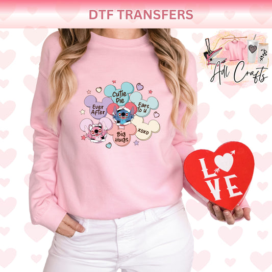 Magical balloons Blue Alien Valentines DTF Transfer