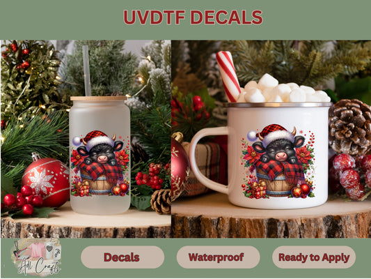 Black Highland Uv Dtf Decal Christmas