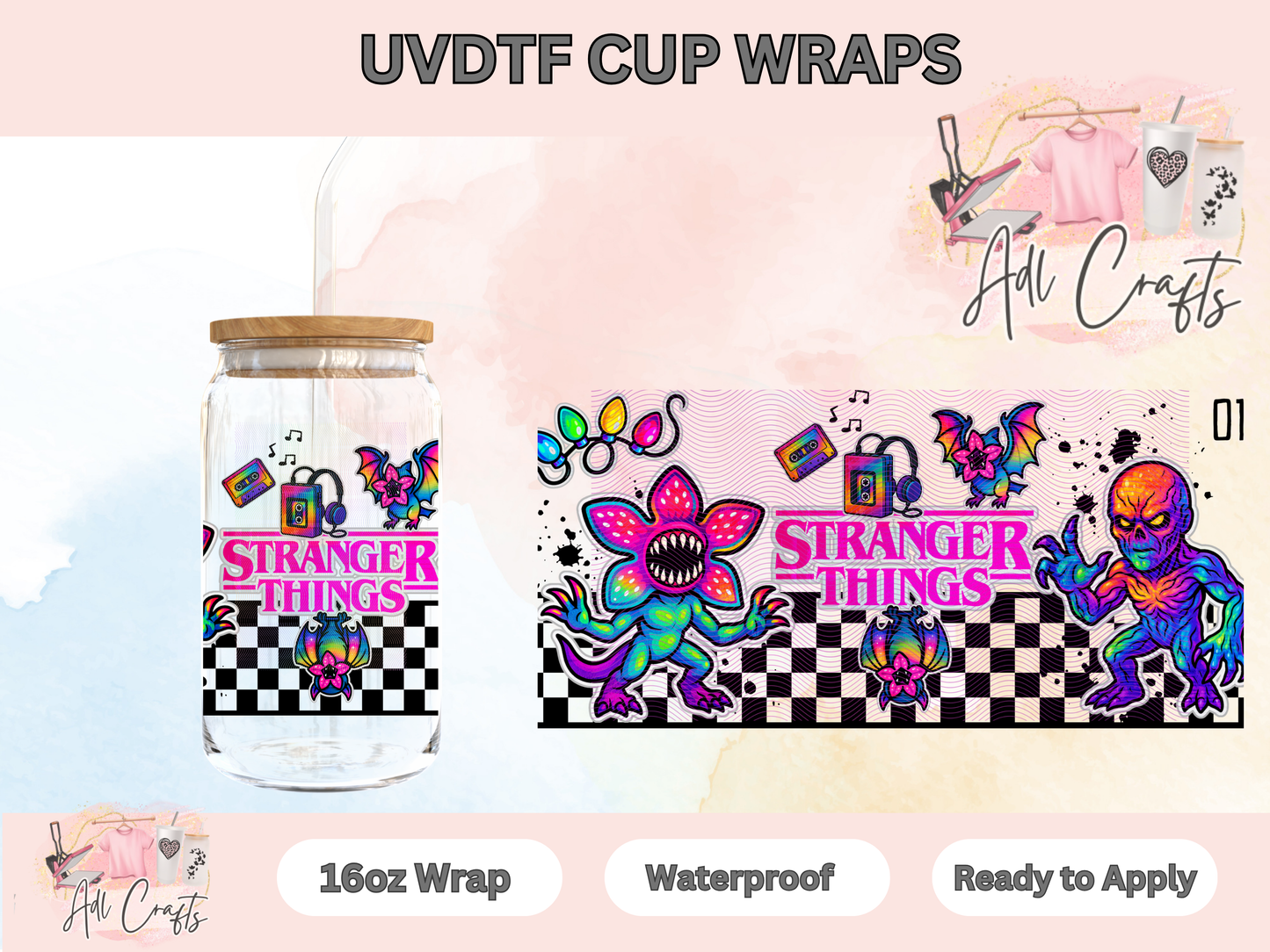Colorful Flower UVDTF WRAPS