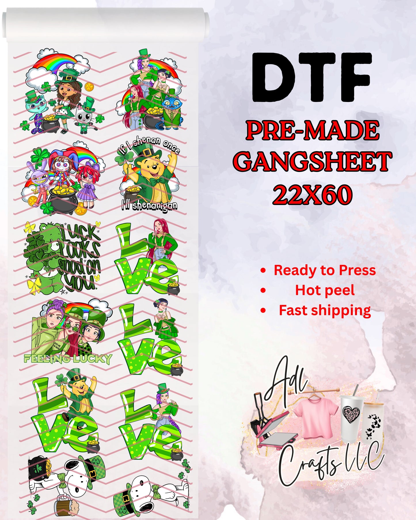 St Patricks 2 Pre-Made Gangsheet