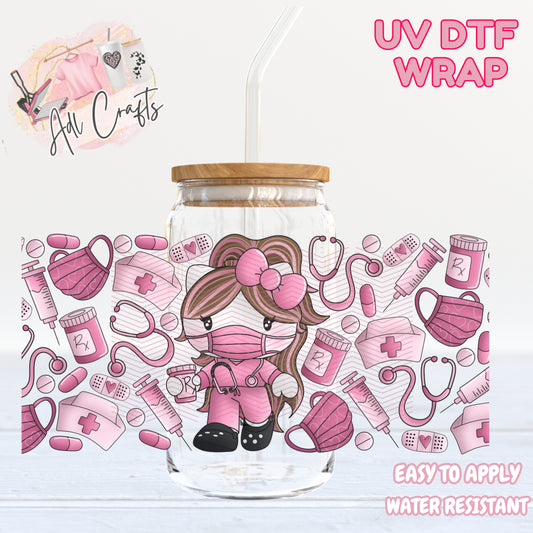 Kitty Nurse Pink UVDTF WRAPS Medical