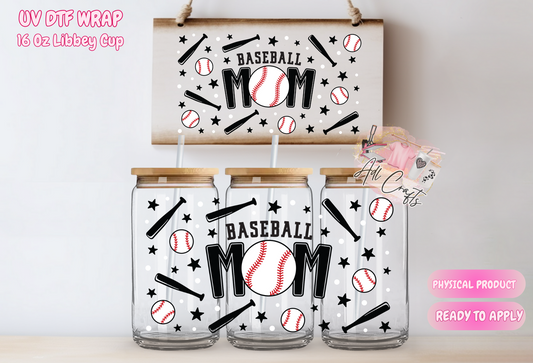 #211 Baseball MOM UVDTF WRAPS