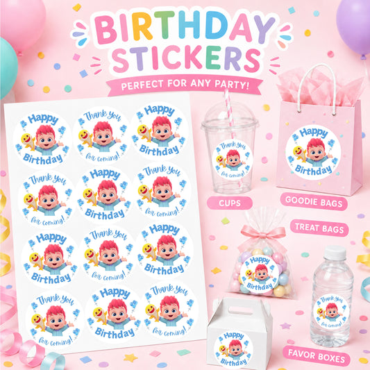 Bebe finn blue Pink Stickers