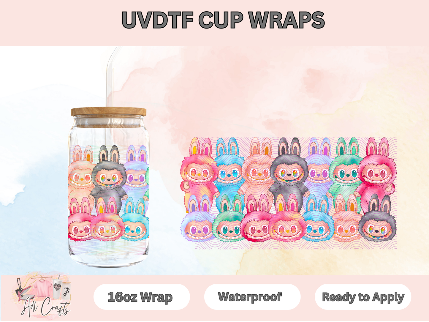 Colorful LalaBubus Colors Flower Uv Dtf Wraps