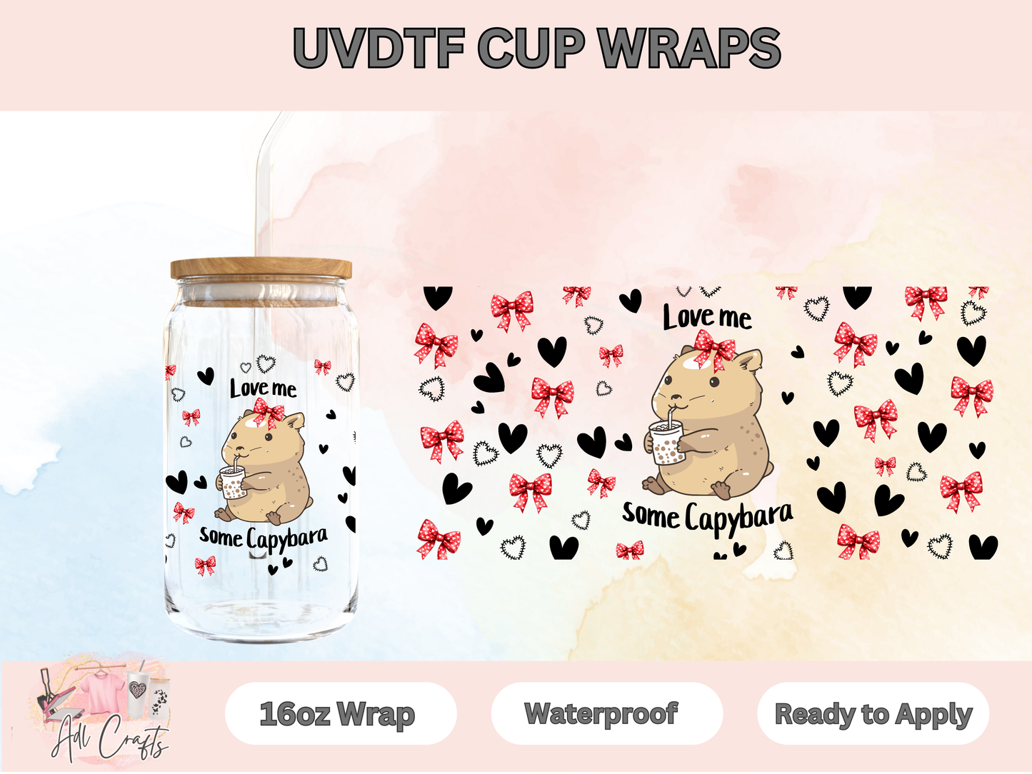 UVDTF WRAPS Valentines Capybara coquette