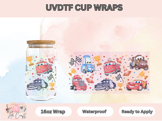 Cars Friends Watercolor Uv Dtf Wraps