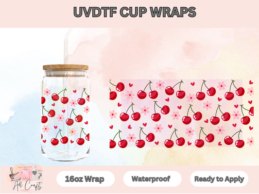 Cherries Flowers UVDTF Cup Wraps