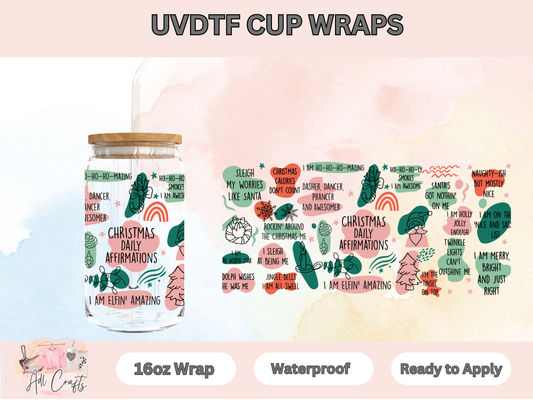 Uv Dtf Christmas Affirmations cup wrap #44