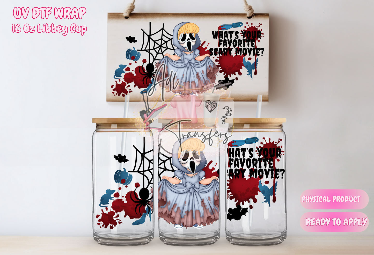 Uv Dtf Halloween Cup wrap #89