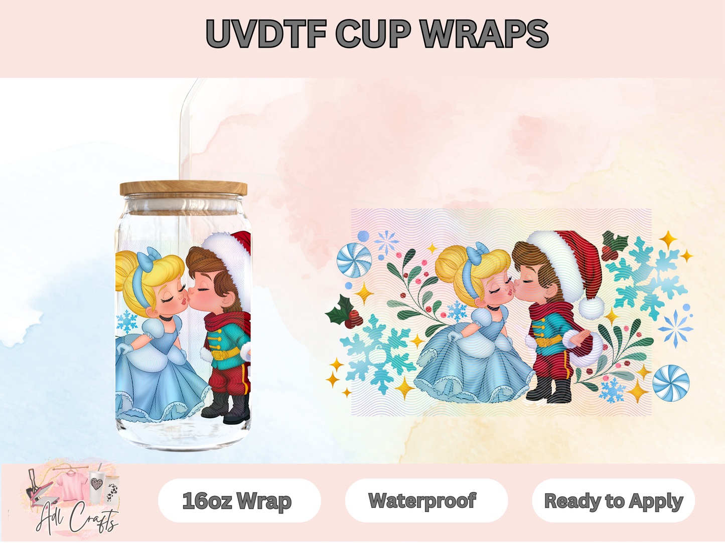 Uv Dtf Christmas cup wrap #56