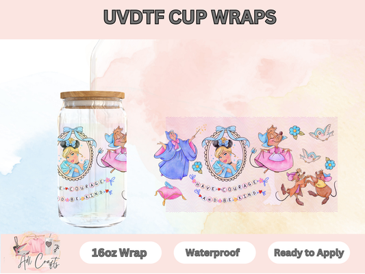 Cinderella Watercolor Character Uv Dtf Wraps