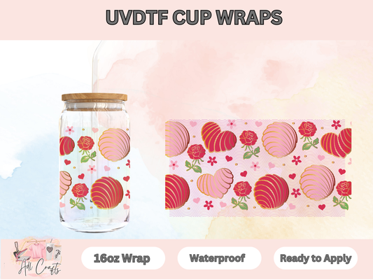 UVDTF WRAPS Valentines concha roses