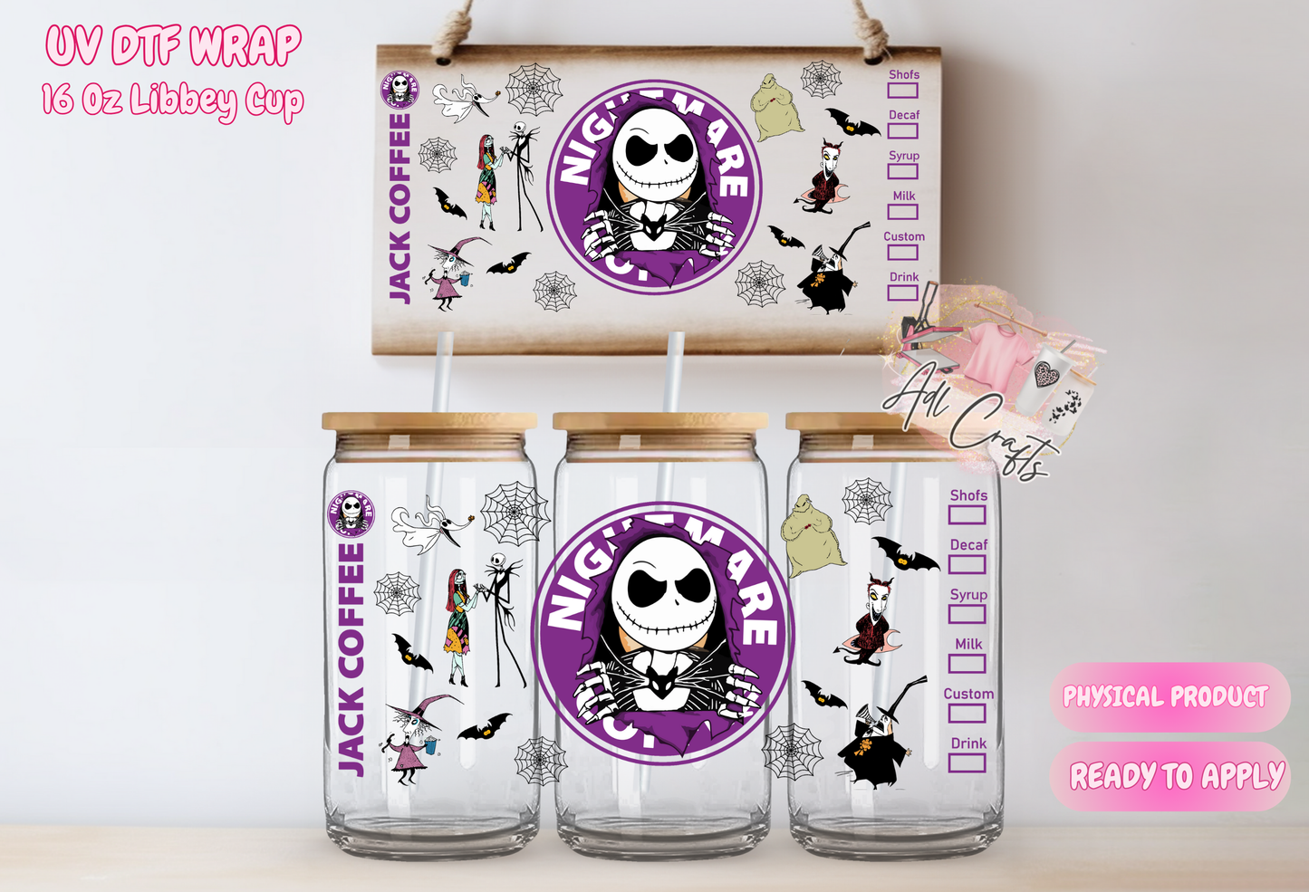 Uv Dtf Halloween Cup wrap #16