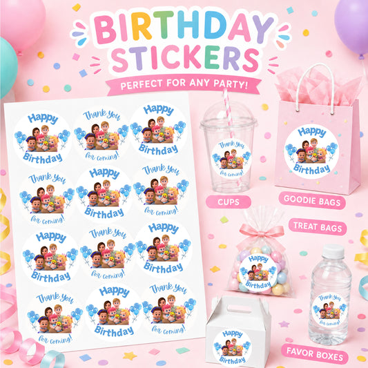 Bebe finn blue Family Pink Stickers