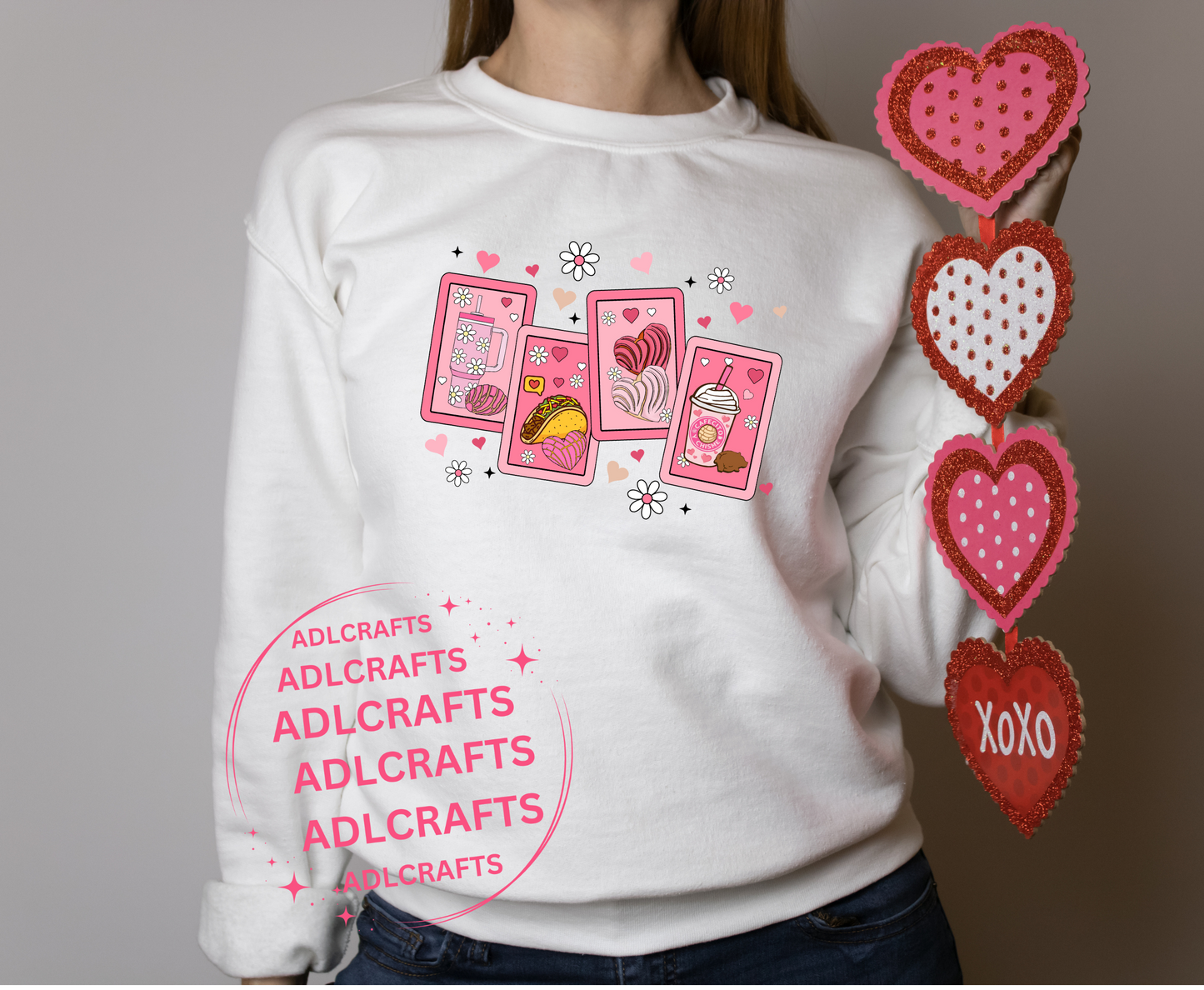 Cafecito y concha  y taco Valentines Sweatshirt