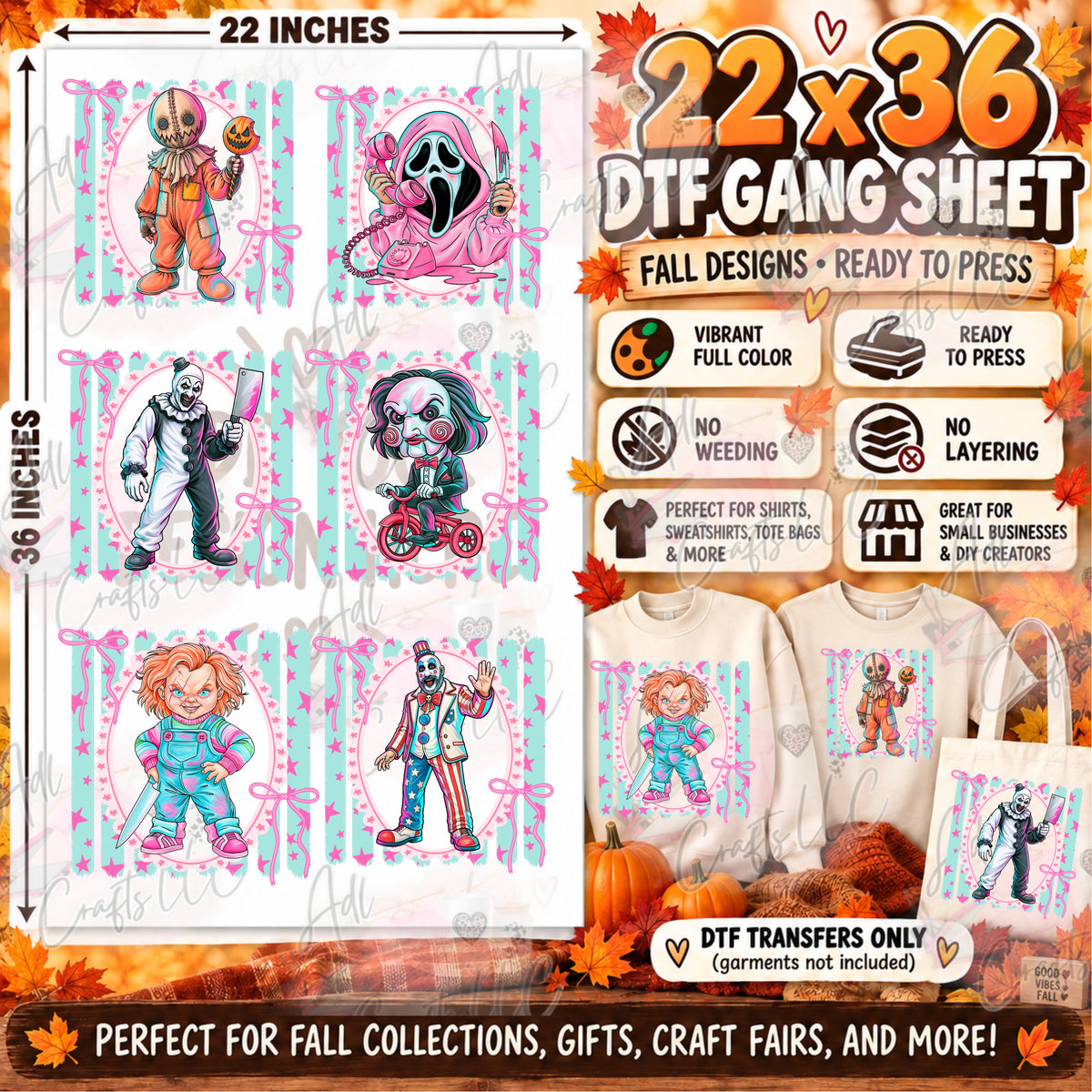 Pink Halloween Pre-Made Gangsheet