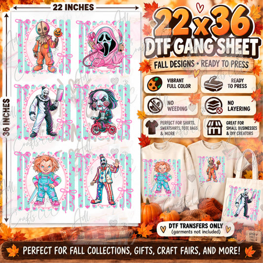 Pink Halloween Pre-Made Gangsheet