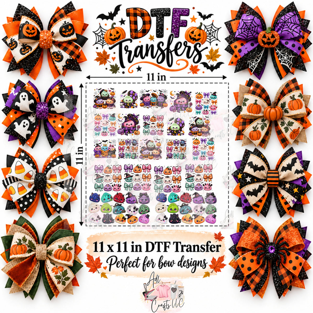 Dumplings Halloween DTF Bow Transfer