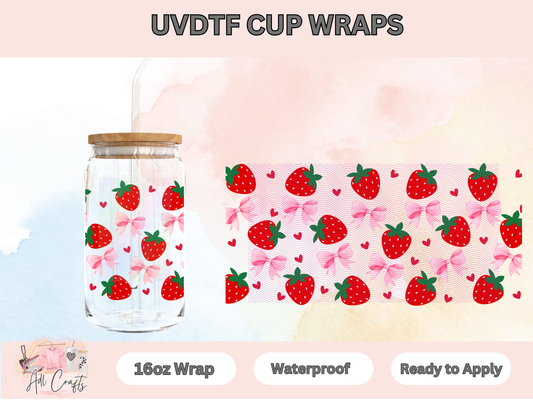 Strawberries Bows UVDTF Cup Wraps