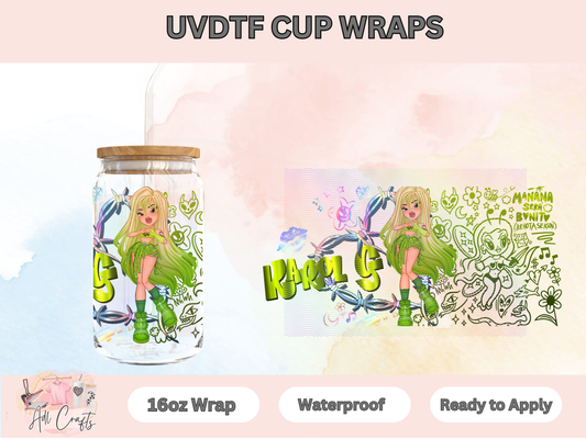 Muñequita Karol Green Hair UVDTF WRAPS